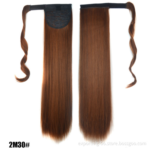 synthetic hair straight ponytails Hairpiece Tail Clip in Ponytail braiding Hair Extensions Black Women synthetic hair chignon